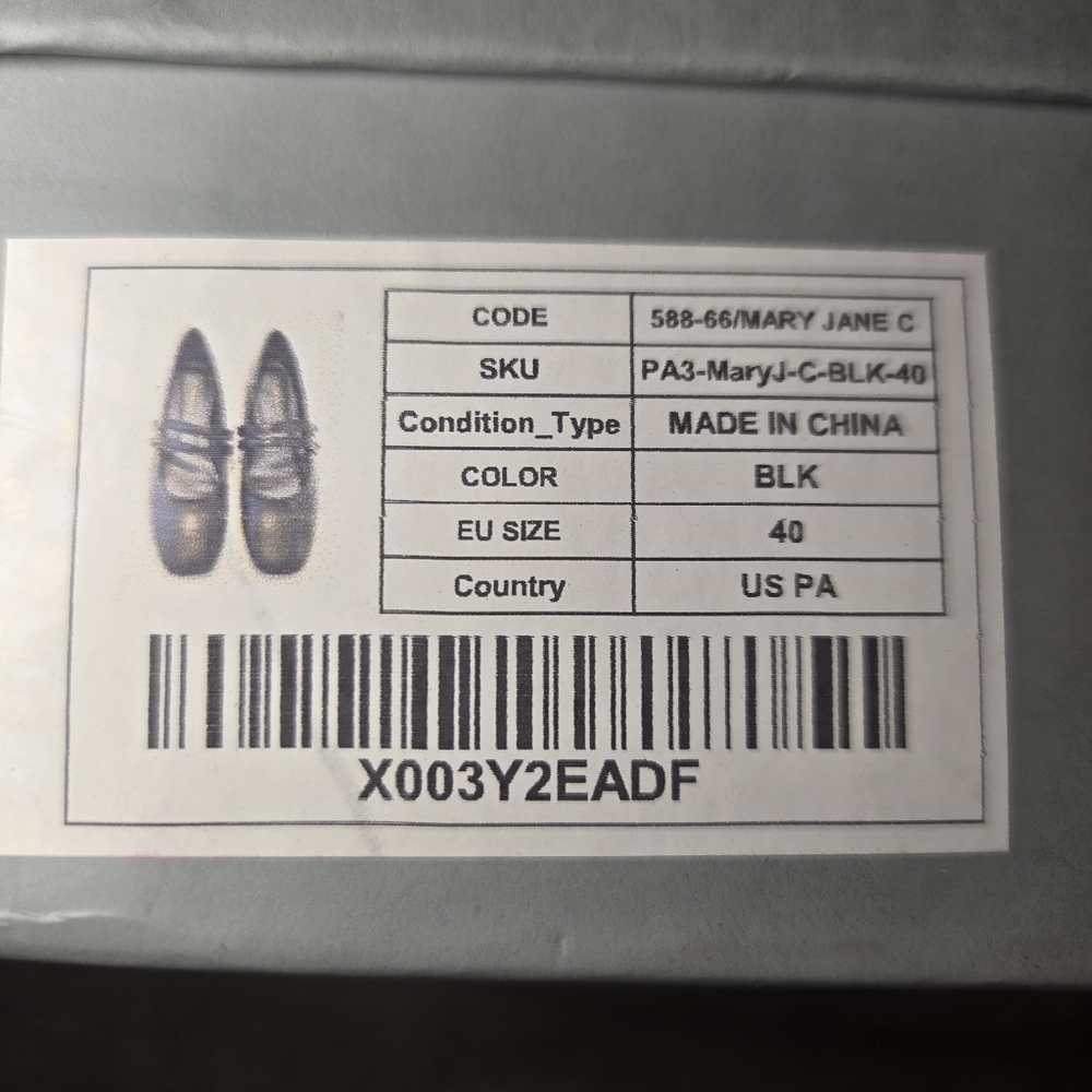 C. Paravano Black Mary Jane Comfort Ballet Flats Square Soft Leather Size 9 New - Picture 11 of 11